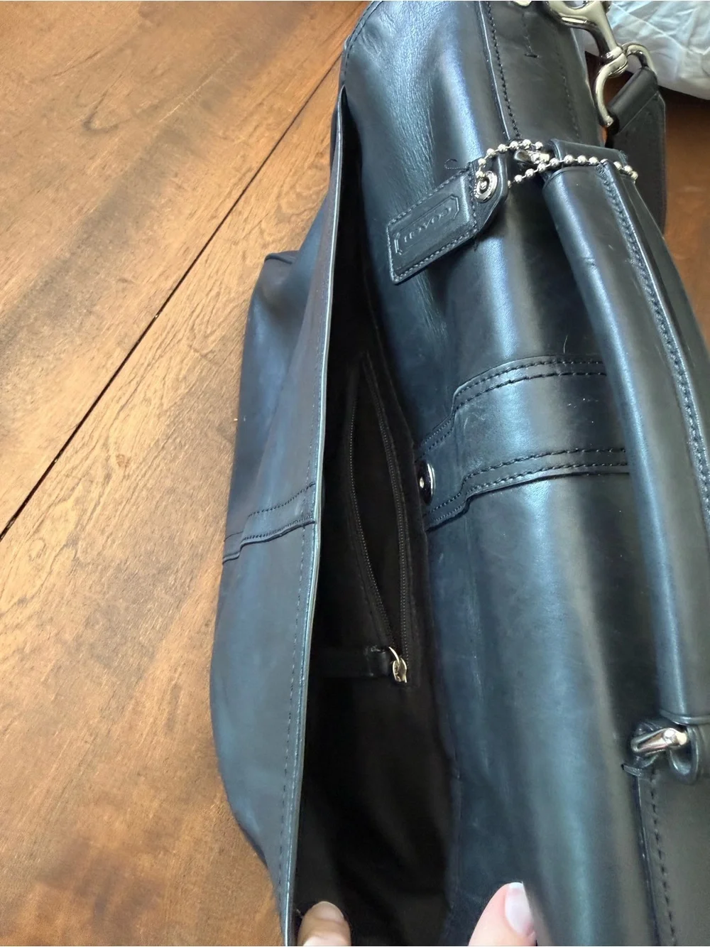 Coach Vintage Y2K Black Leather Thompson Briefcase Messenger Bag - Style F70096